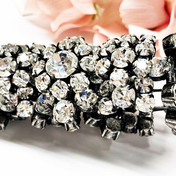 J. Crew Vintage Rare Crystal Cluster Statement Bracelet - Picture 7 of 10